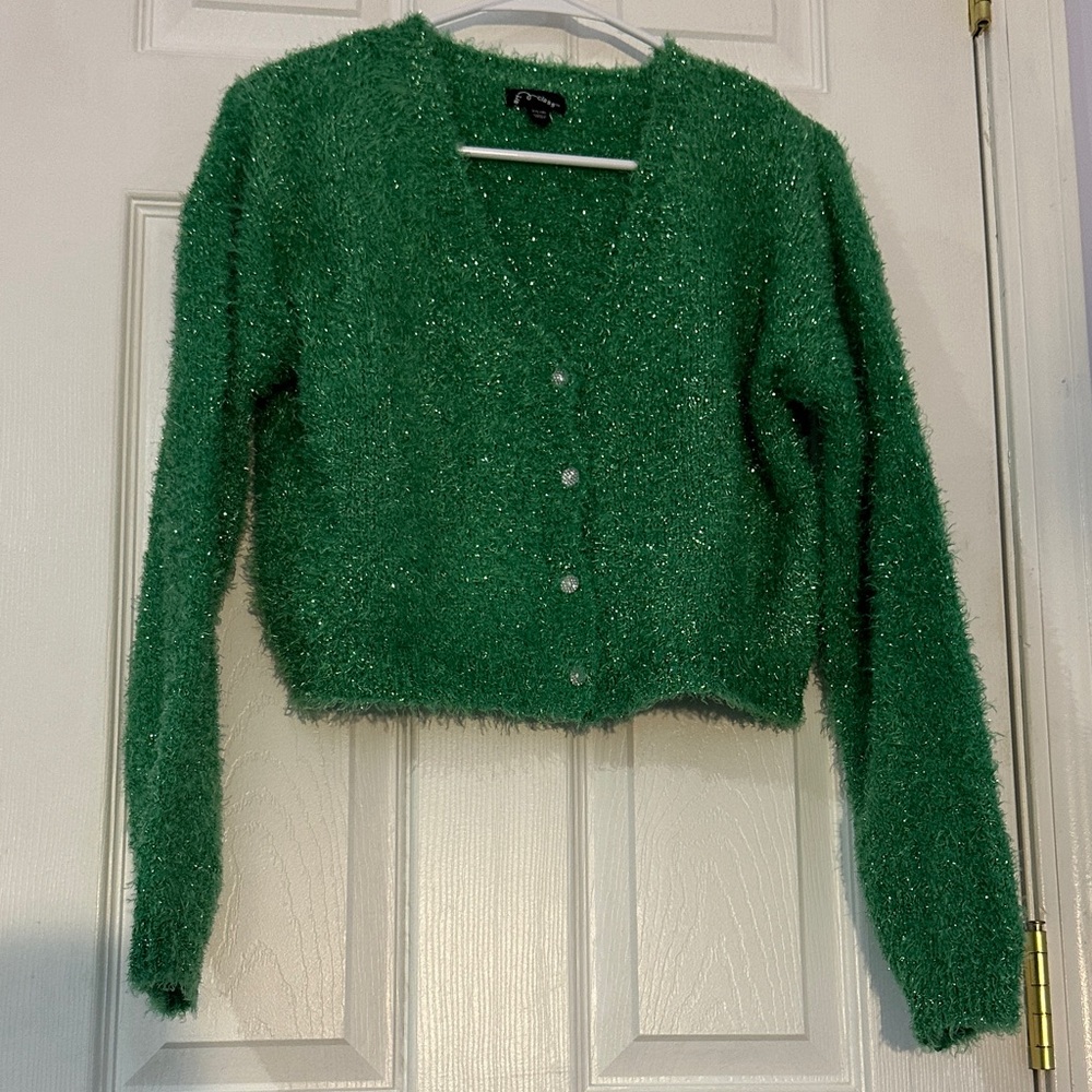 NWT Art Class Green Fuzzy Cardigan (XXL) But would def fit a medium - XL